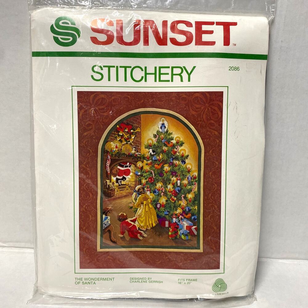 Vintage Sunset Stitchery The Wonderment of Santa Holiday Embroidery Kit